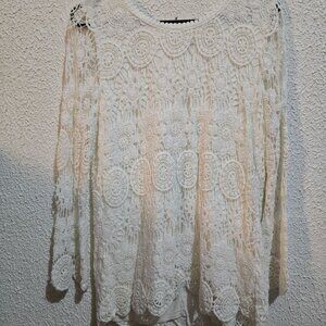 Crochet Lace Long Sleeve Top SIZE‎ 14
